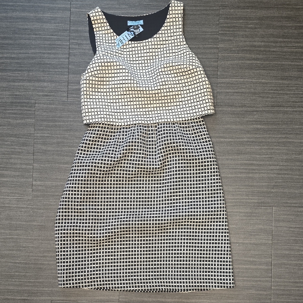 Cynthia Rowley Black and White Knee-Length Pencil Dress Set